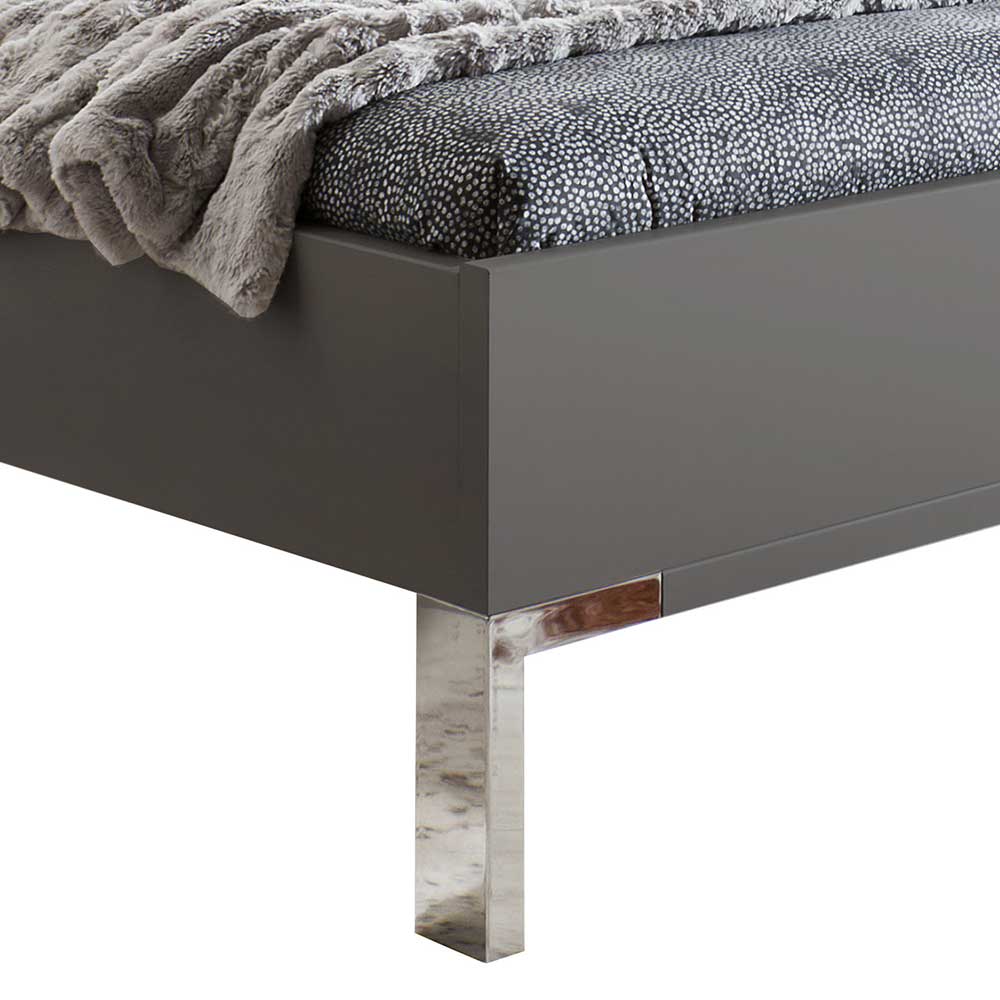 Designer Bett mit Kunstleder Kopfteil - Nasses