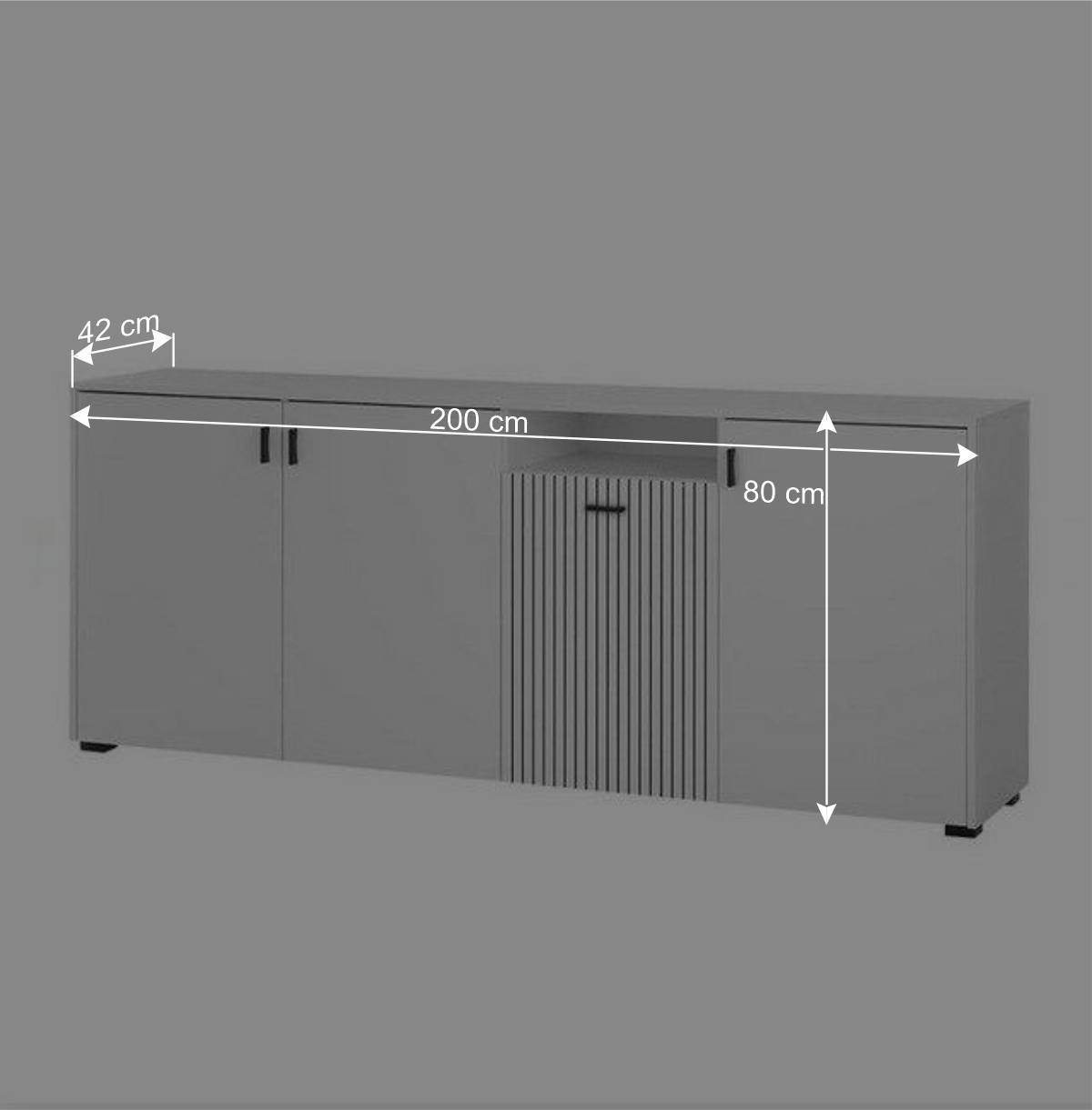 Weißes Sideboard mit zwei Metern Breite - Dualkos