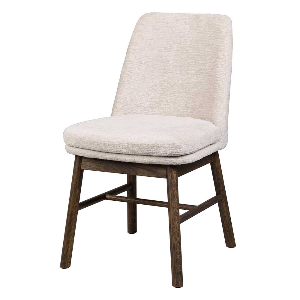 Stühle in Creme und Eiche Dunkel - Dominico (2er Set)