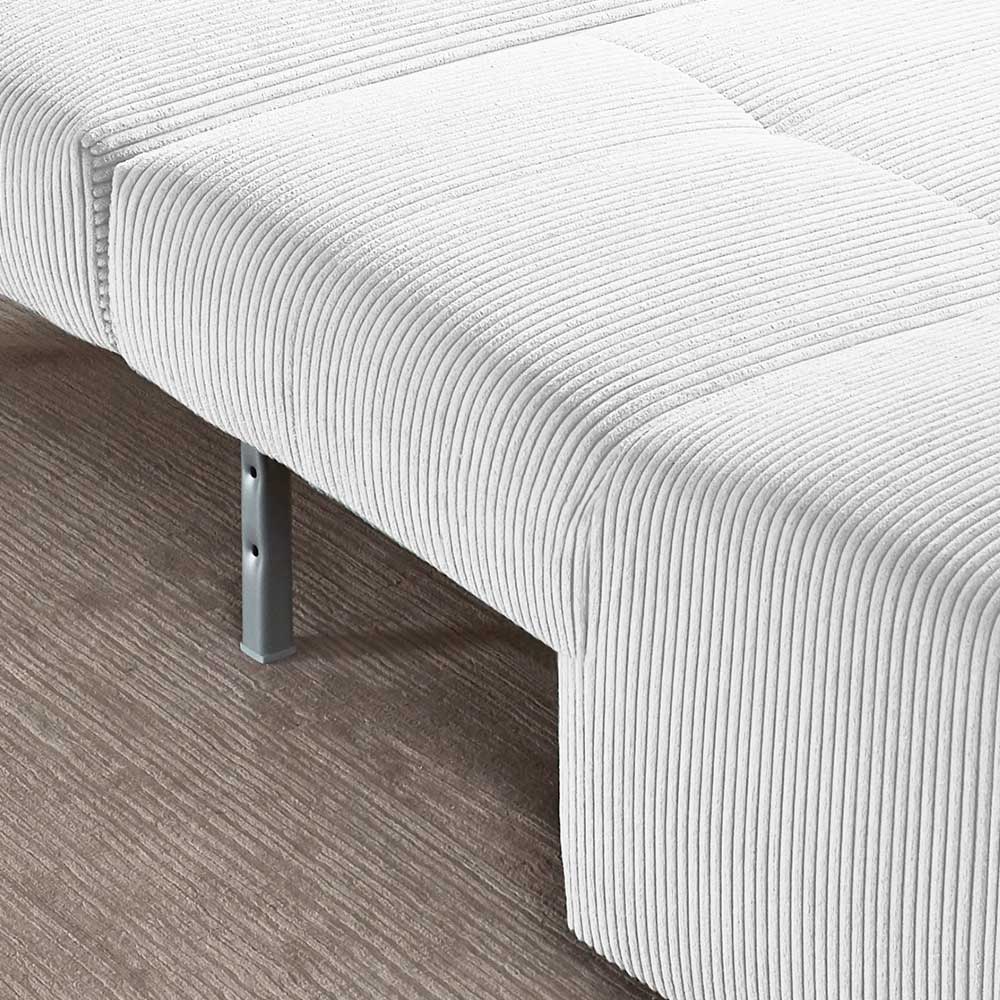 Gerippter Cord Sessel in Schlaffunktion mit sichtbaren Metallfüßen und Stoffstruktur – Rubrion