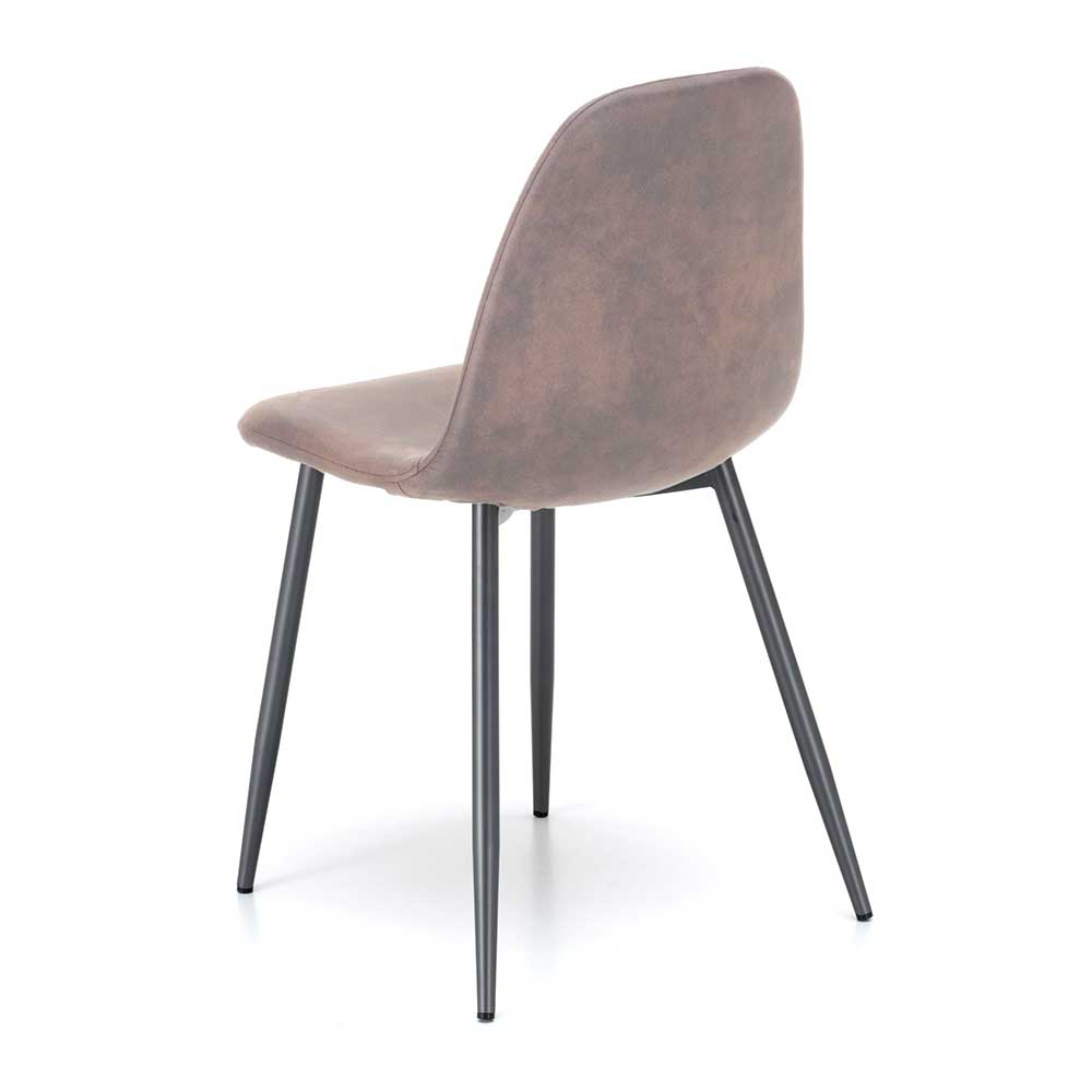 Kunstleder Stühle in Taupe Vintage - Fjord (4er Set)