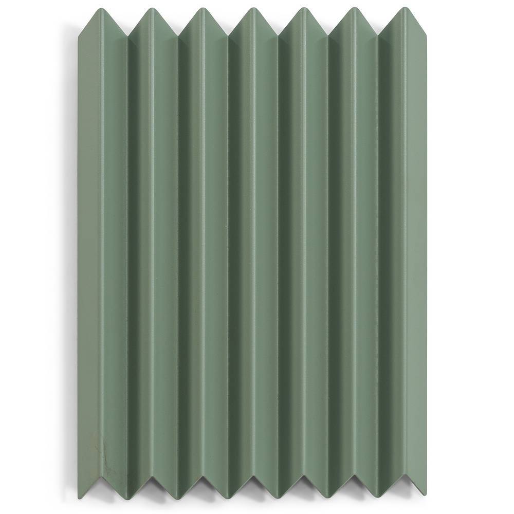 Graugrüne Design-Hängegarderobe aus Stahl mit vertikal gefaltetem Design – Onlio