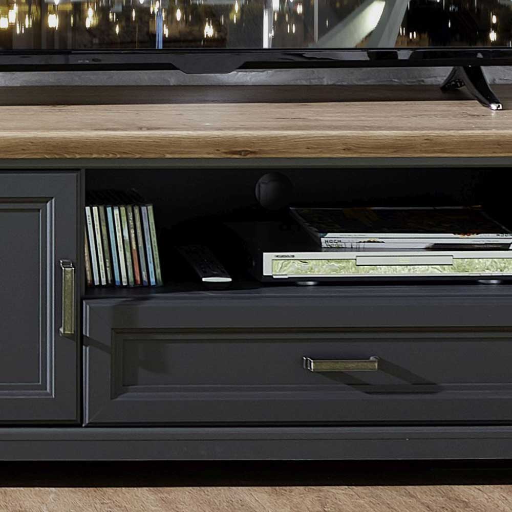 Set TV Lowboard & Vitrine in Grau - Thumbs (zweiteilig)