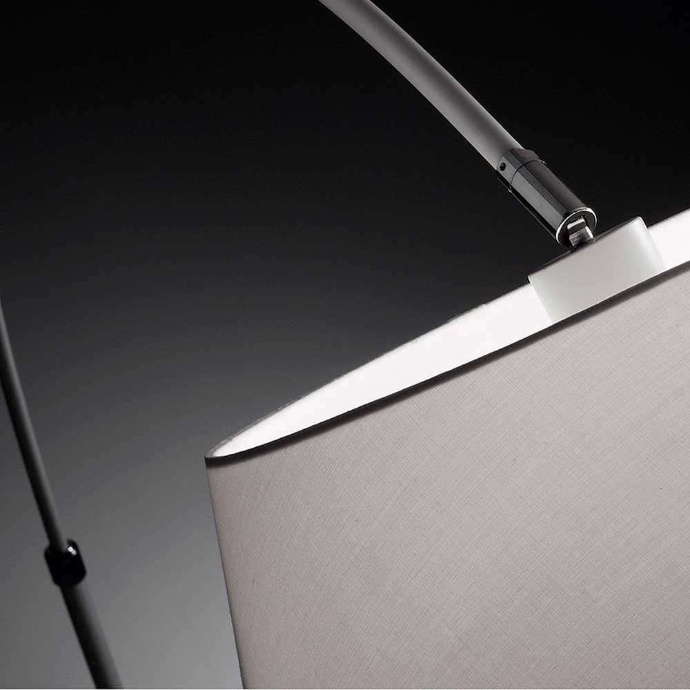 Weißer Textil-Lampenschirm der Bogenlampe mit verstellbarem Arm – Valnut