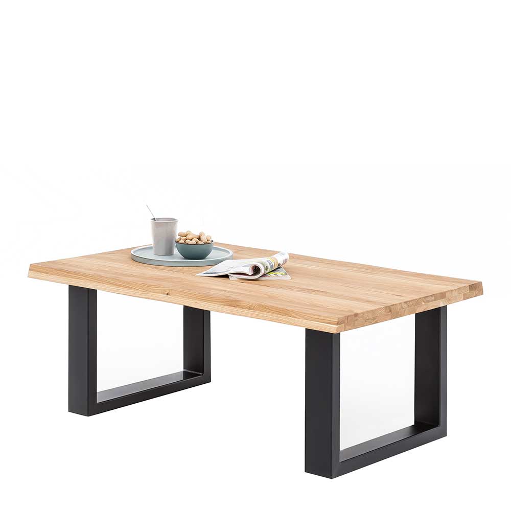 Wohnzimmertisch mit Living Edge Platte Eiche - Boherida
