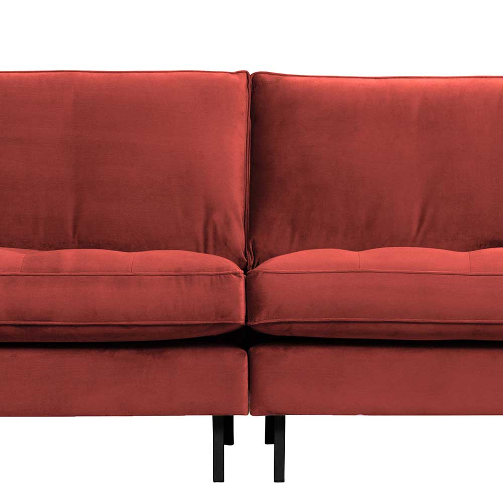 275 cm breite Polstercouch in Kastanienfarben Samt - Enzing