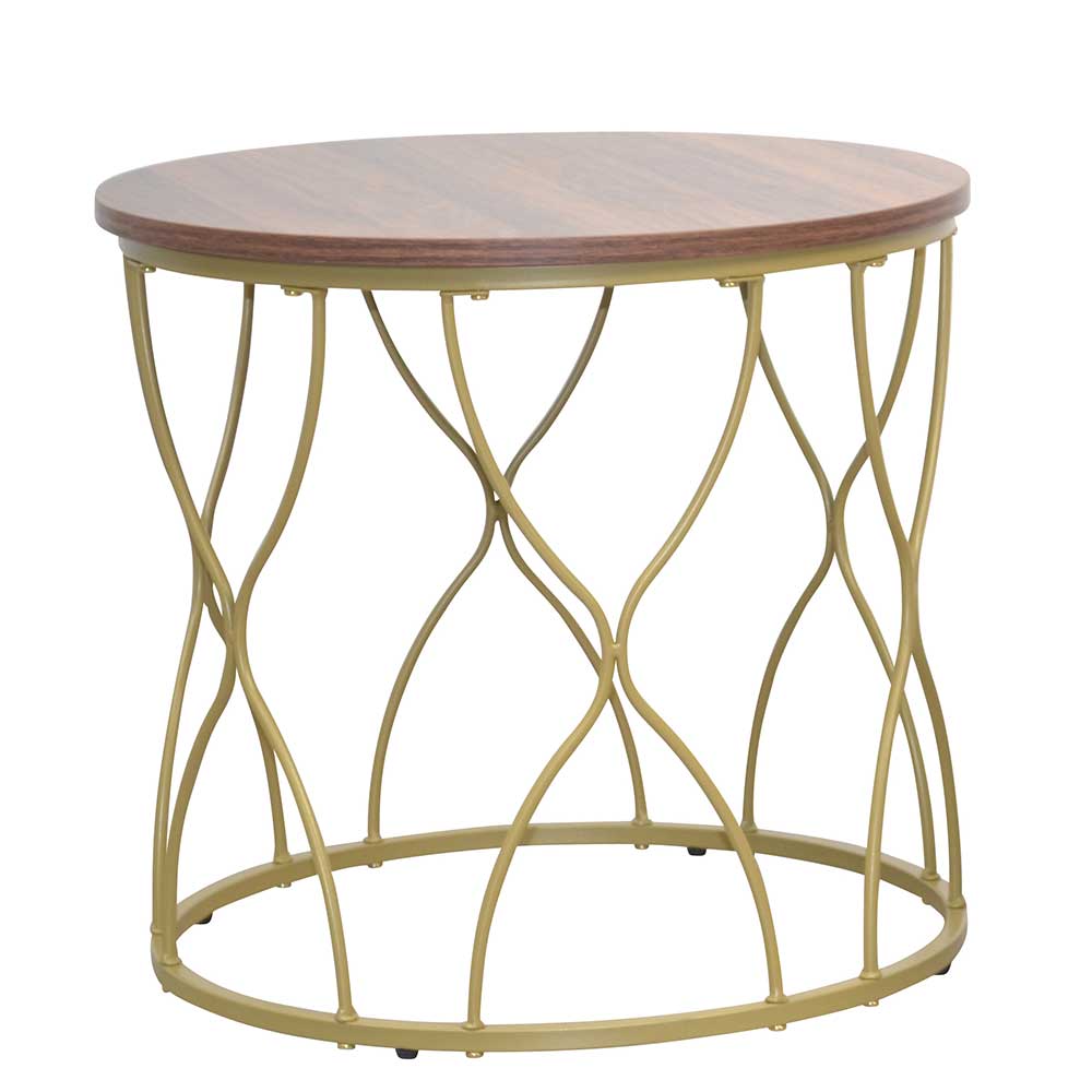 Beistelltische in Nussbaum & Gold - Catar (zweiteilig)