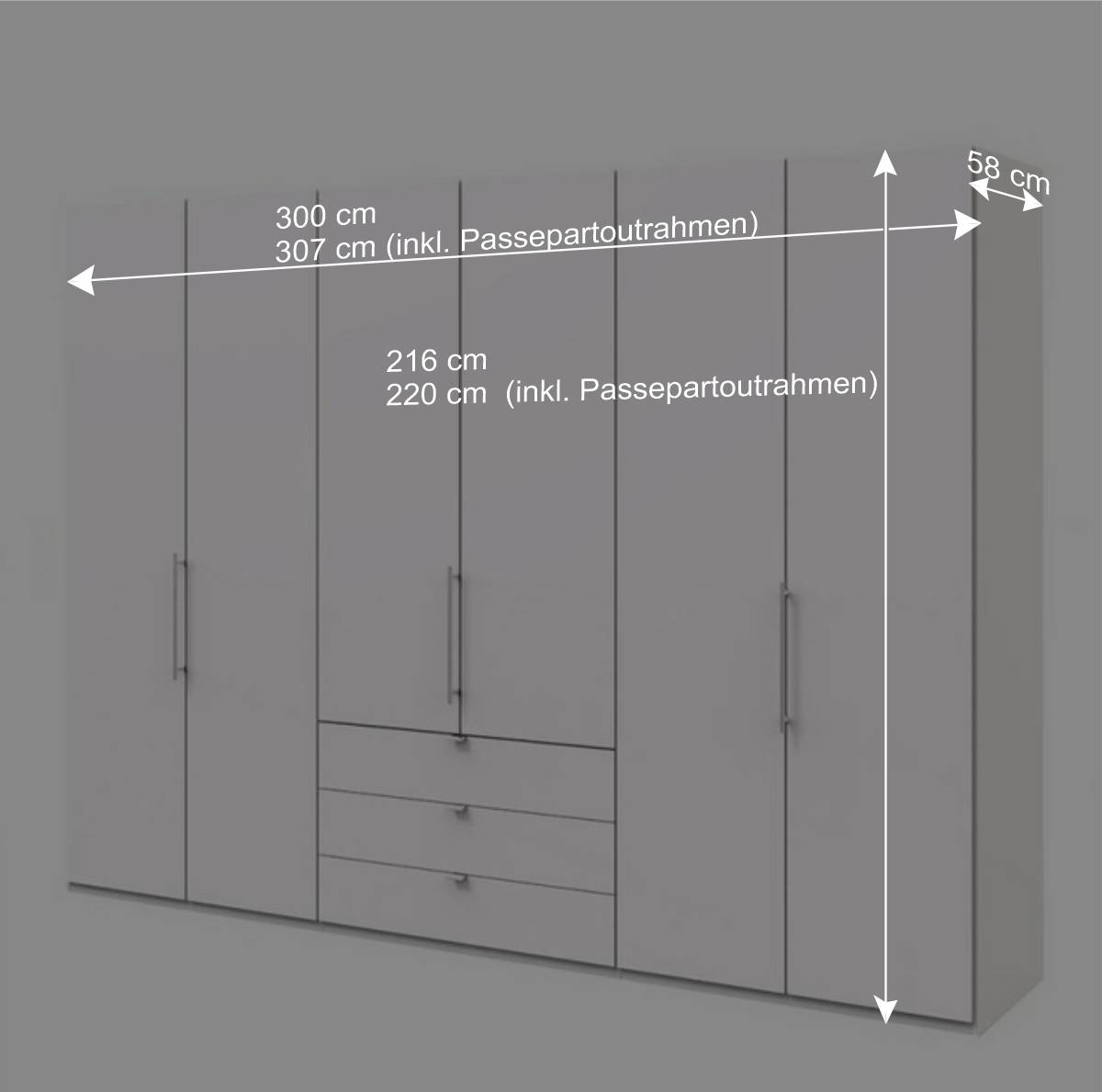Großer Schrank für Kleidung in Weiß - Donpiave