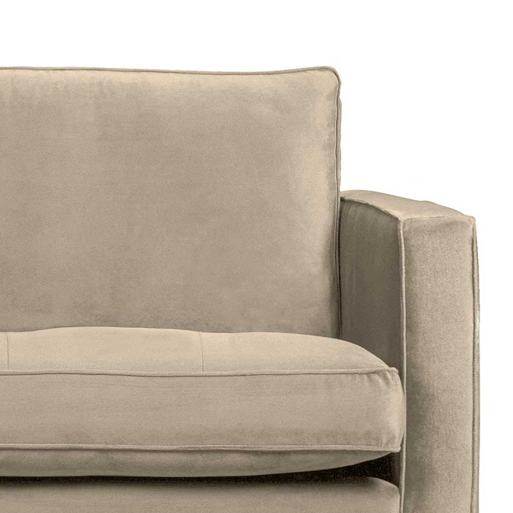 Retrosofa mit drei Sitzplätzen in Khaki - Afeiro