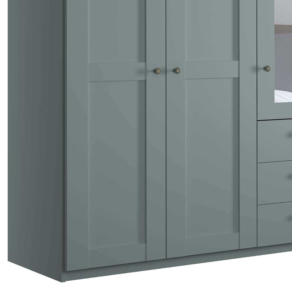 5-türiger Schlafzimmerschrank in Graugrün - Rajavo