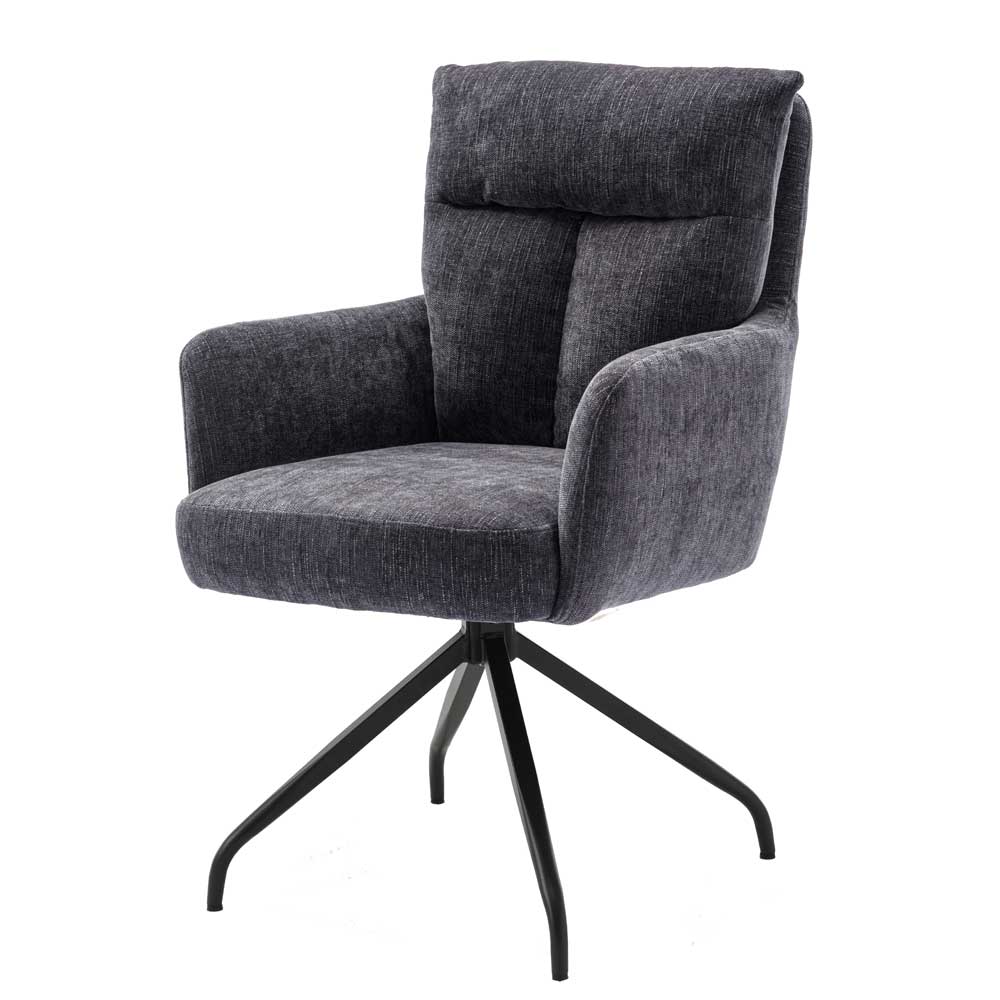 Chenille Tischsessel mit Drehfunktion - Lakeside (2er Set)