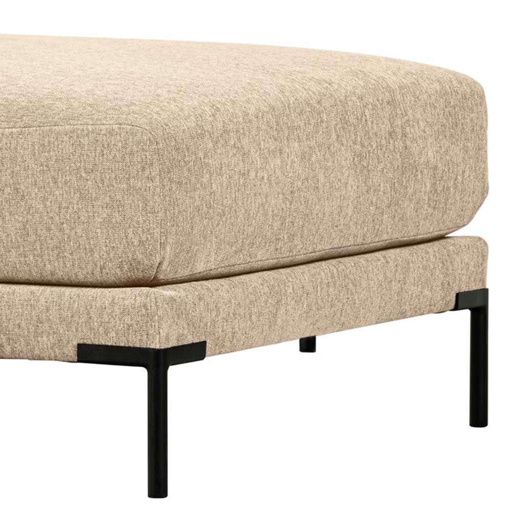 Chenille Hocker in Beigegrau Melange - Paola
