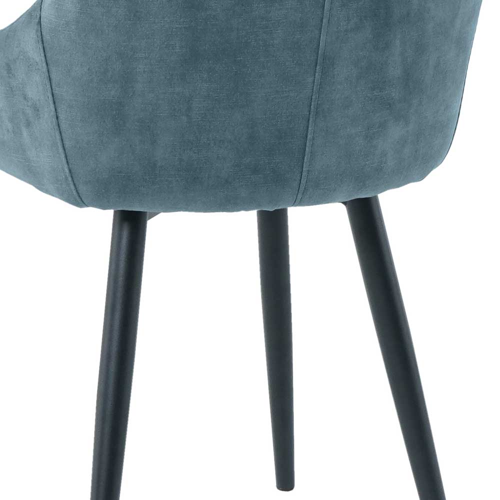 Blauer Polsterstuhl aus Samt - Ziviosca (2er Set)