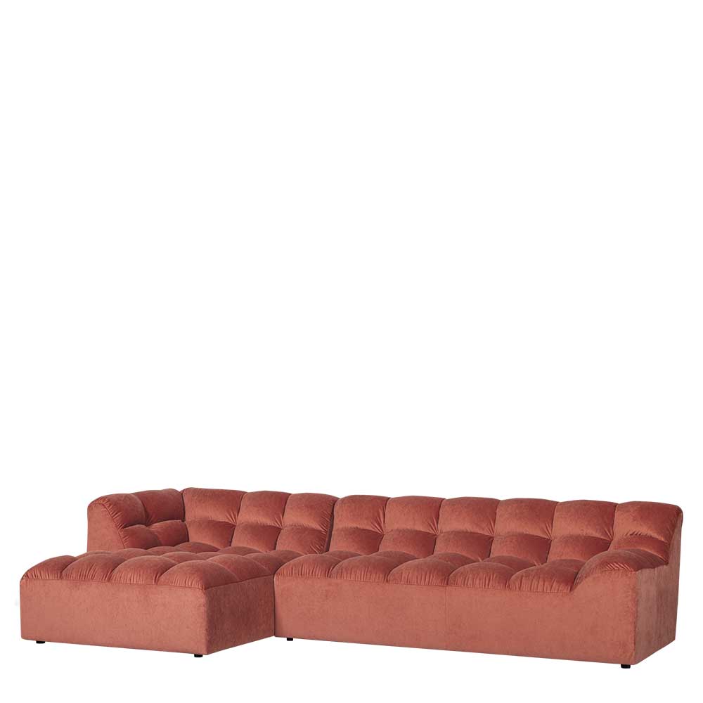 Design Eckcouch in Apricot Samt - Meteora