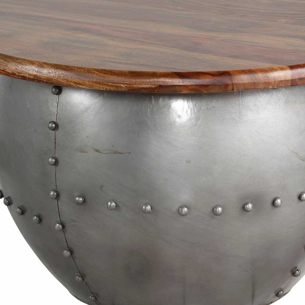 Trommelform Designtisch mit Metallfuß - Marlena