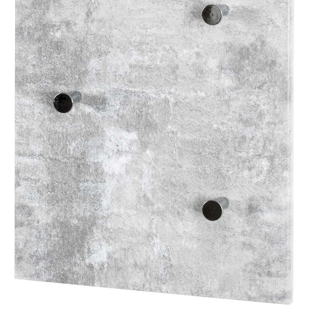 Garderobe in Beton Optik Vessina mit 7 Knopf Haken