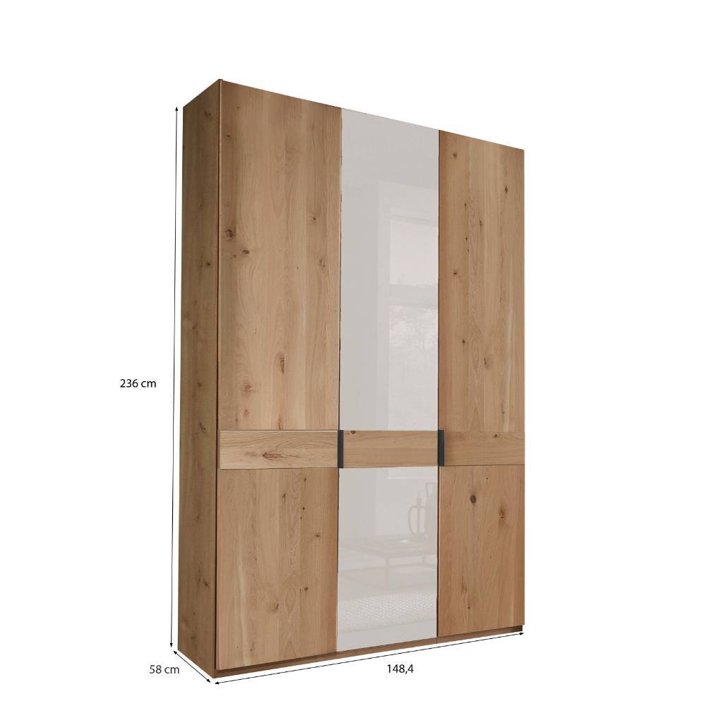 3-türiger Schlafzimmer-Kleiderschrank teilmassiv - Crucav