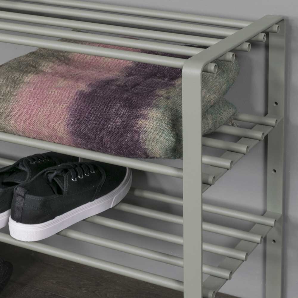 70x49x29 Schuhregal aus Stahl in Graugrün - Citro