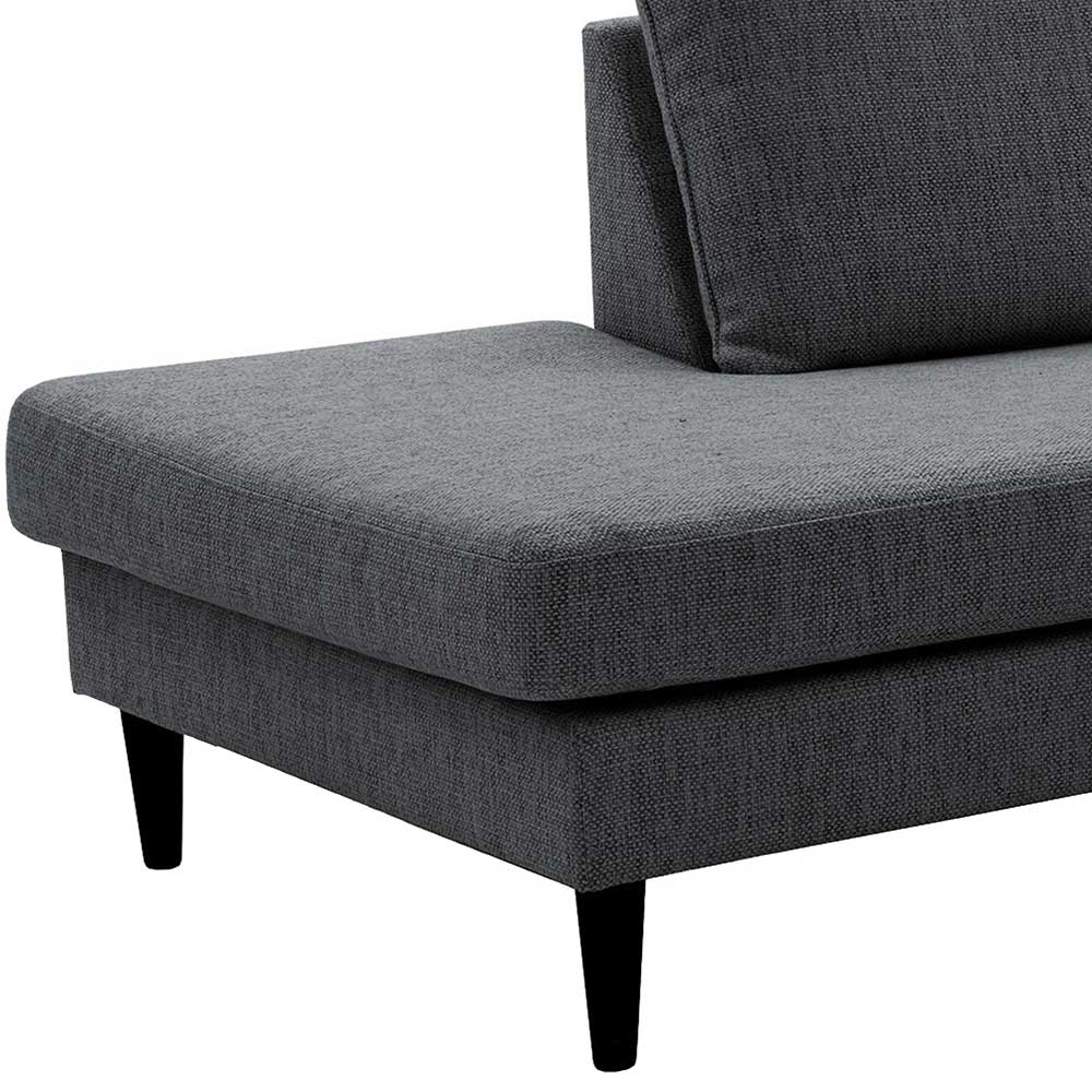 Skandi Ecksofa in Anthrazit mit Schwarz - Soltropa