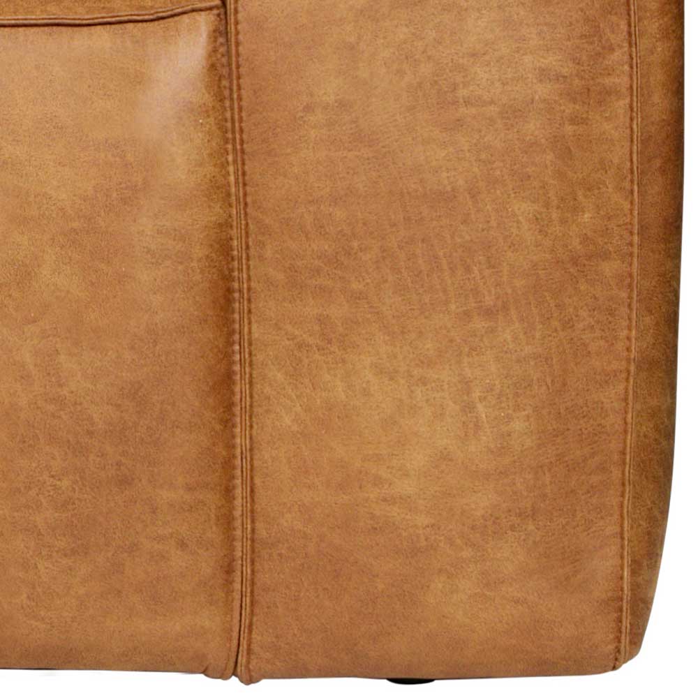 Sessel aus Recyclingleder in Braun Cognac - Baham