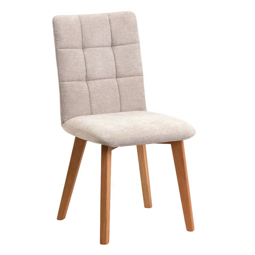 Esszimmerstuhl in Beige Flockstoff - Bennet (2er Set)