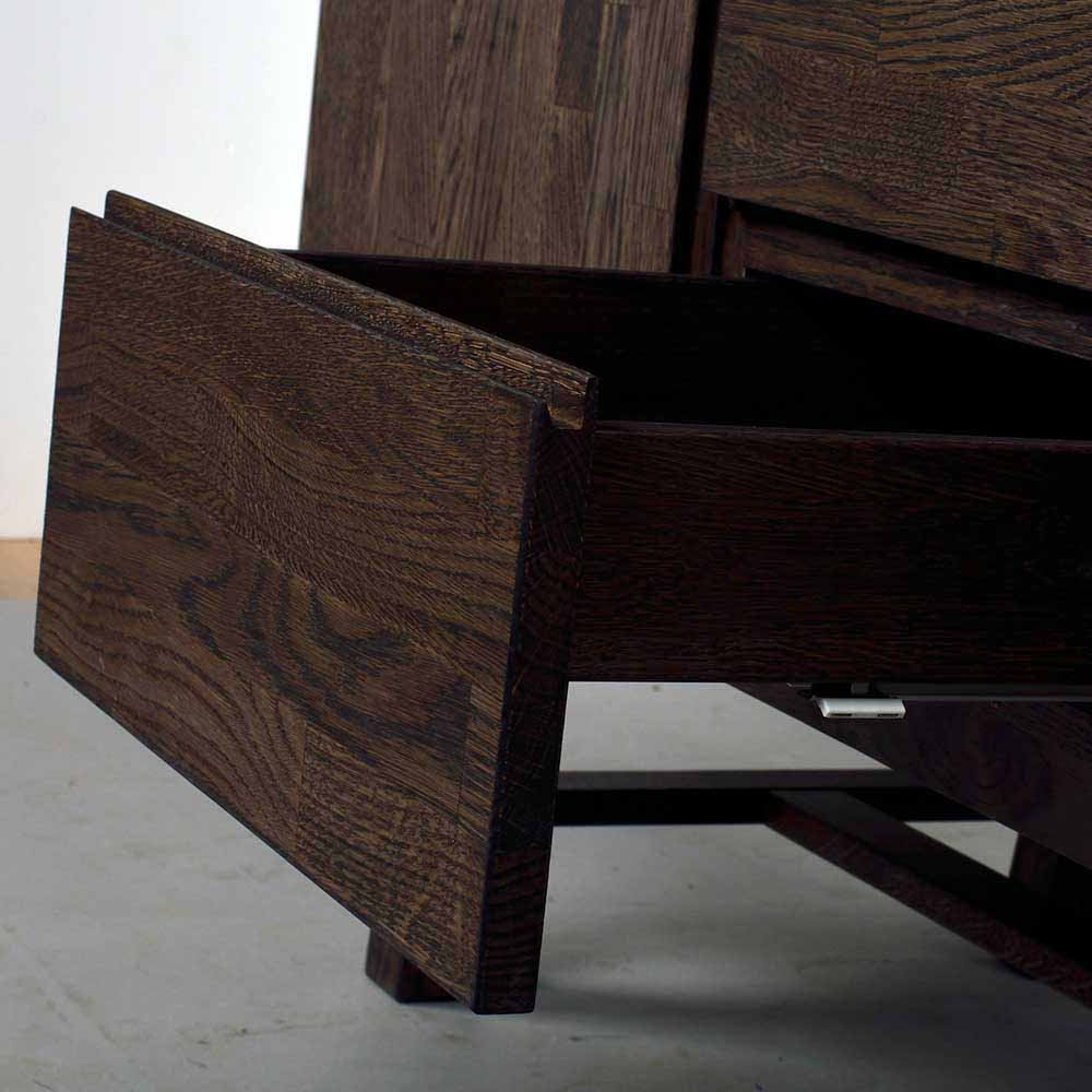 Eiche Sideboard in dunkel lackiert und gebürstet - Vedraza