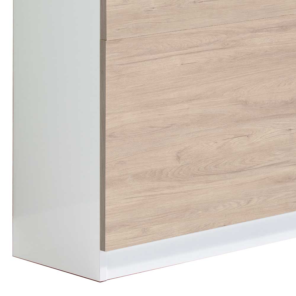 Schuhklappenschrank in Weiß & Eiche Bianco - Nicalo