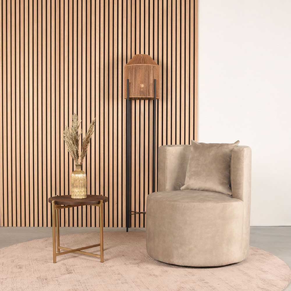 Polstersessel in Beige Velours - Sealand