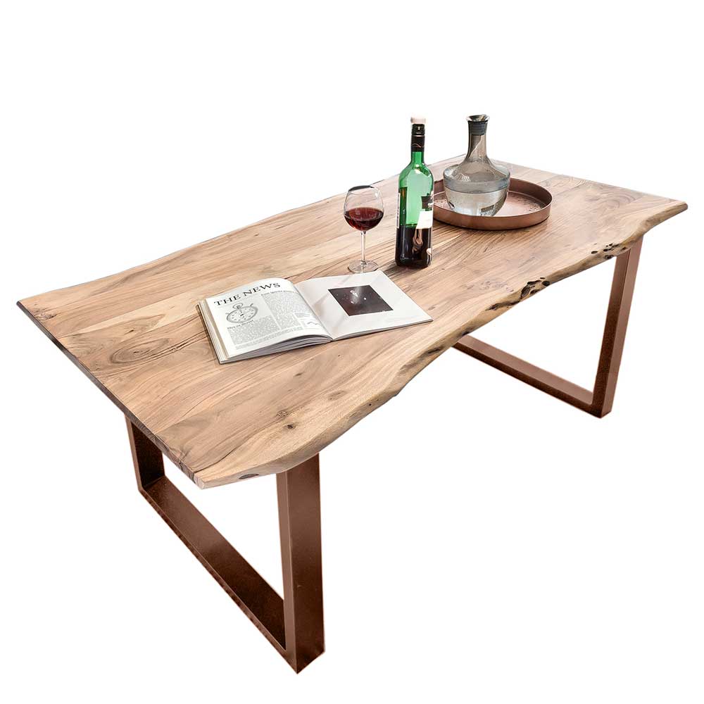 Moderner Tisch mit Holzplatte Naturkante - Revisiona