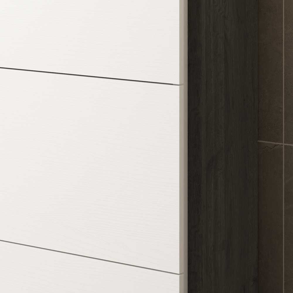 80x120x27 Schuhschrank in Weiß & Schwarzgrau - Burano
