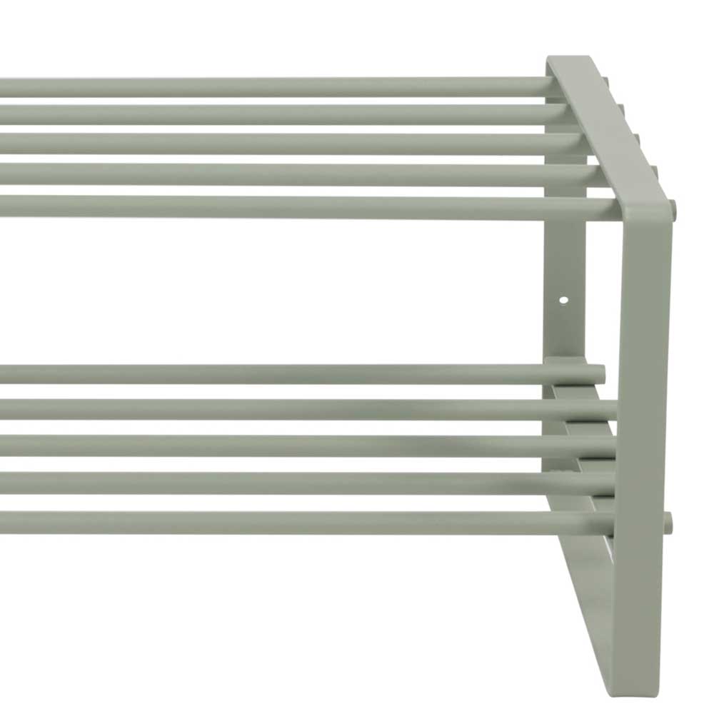 70x29x27 cm Schuhregal aus Stahl in Graugrün - Mion
