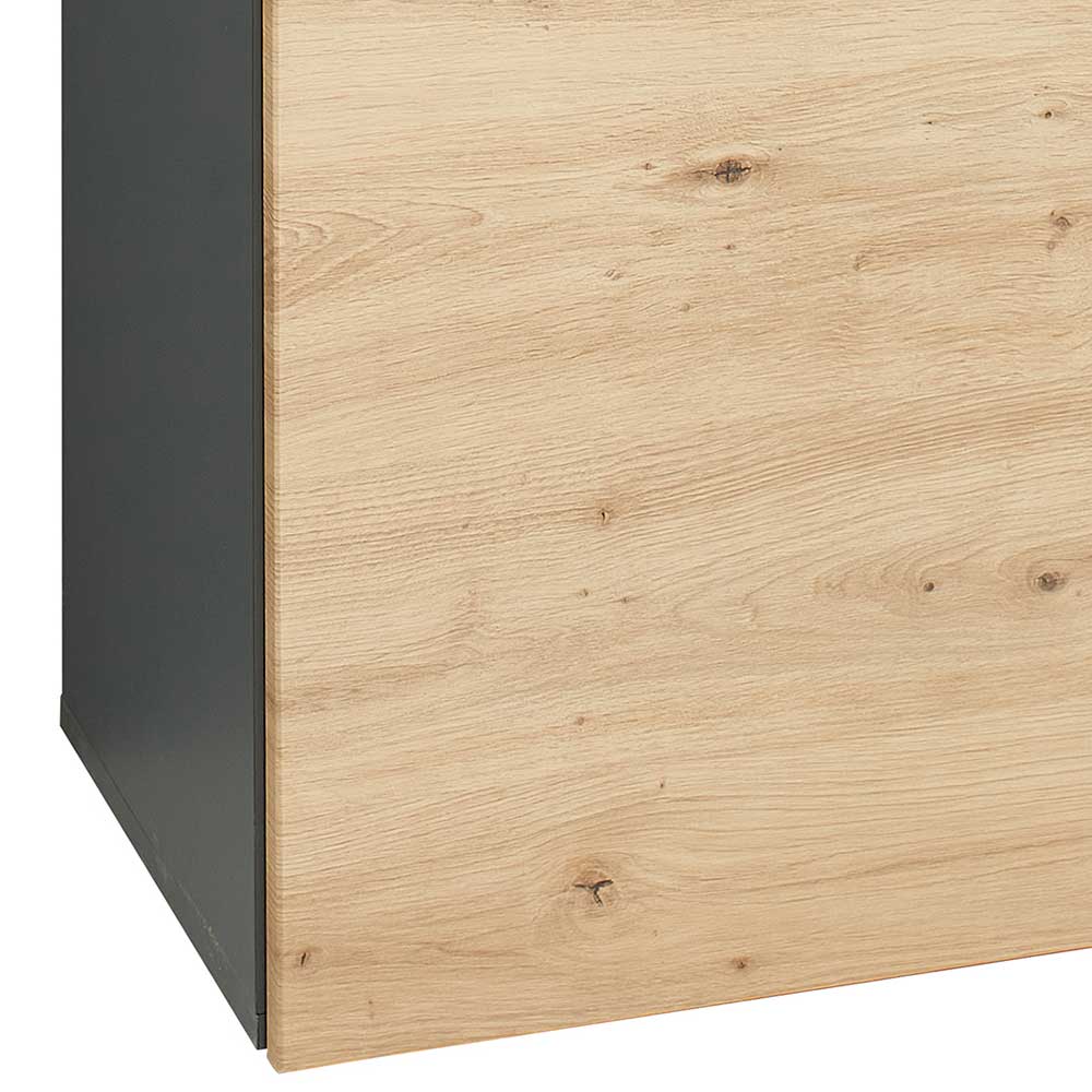 45x197x38 cm Büroschrank in Wildeiche & Dunkelgrau - Kuetra