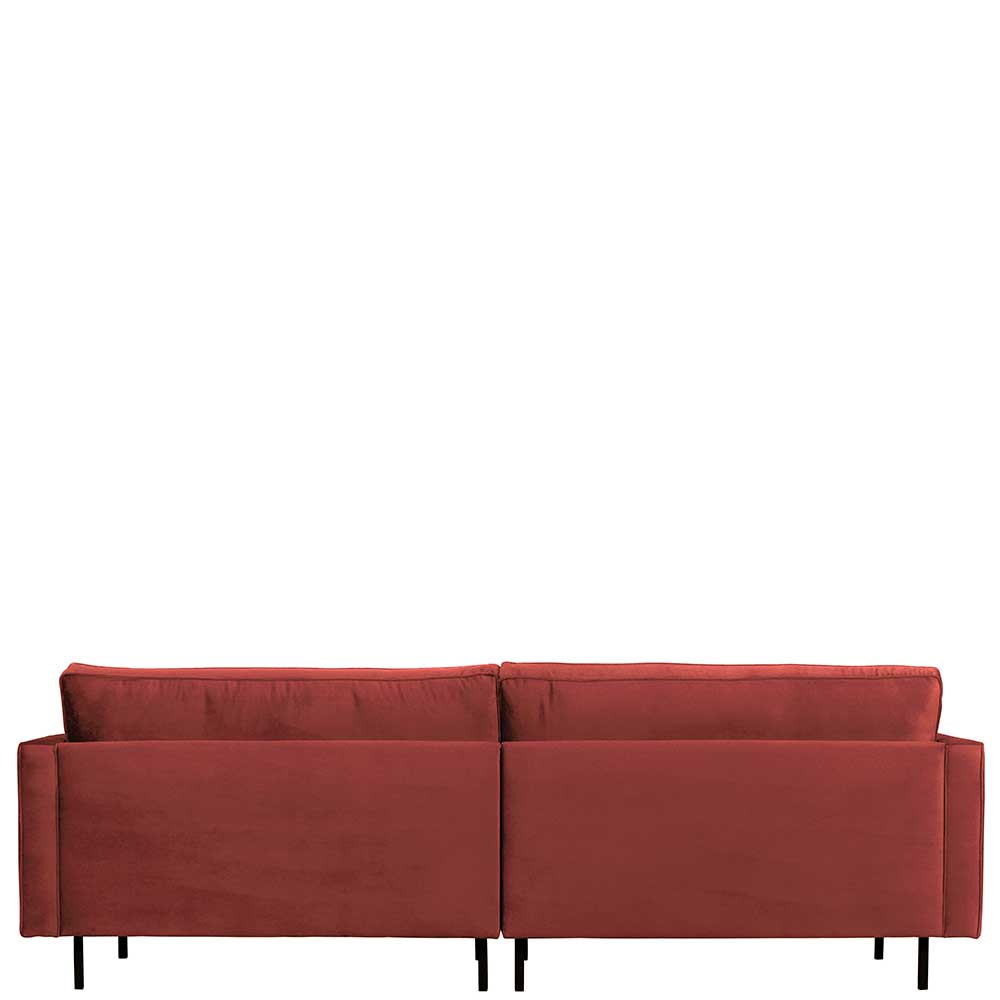 275 cm breite Polstercouch in Kastanienfarben Samt - Enzing