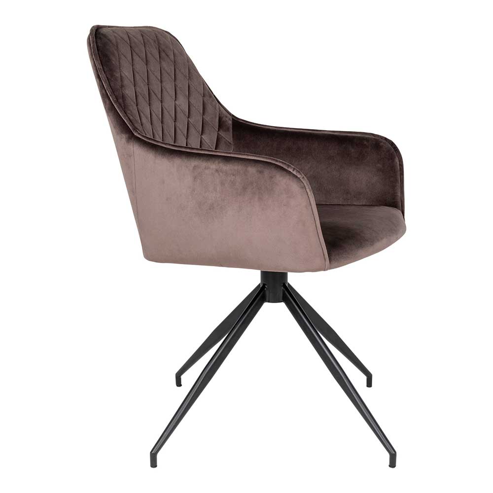 Samt Tischsessel in Taupe - Chiron