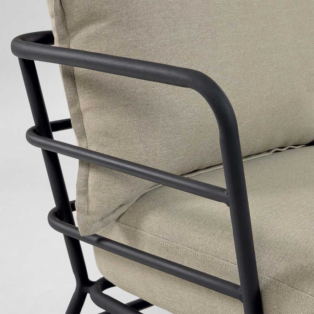 Lounge Sessel in Schwarz Stahl - Imna (2er Set)