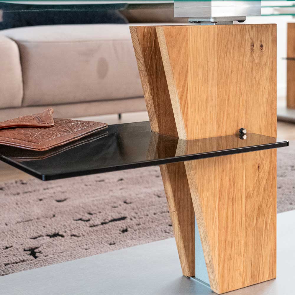 Wohnzimmer Glastisch mit Höhenverstellung - Sarados