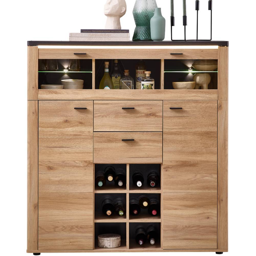 Barschrank Highboard 128 cm breit - Zorro