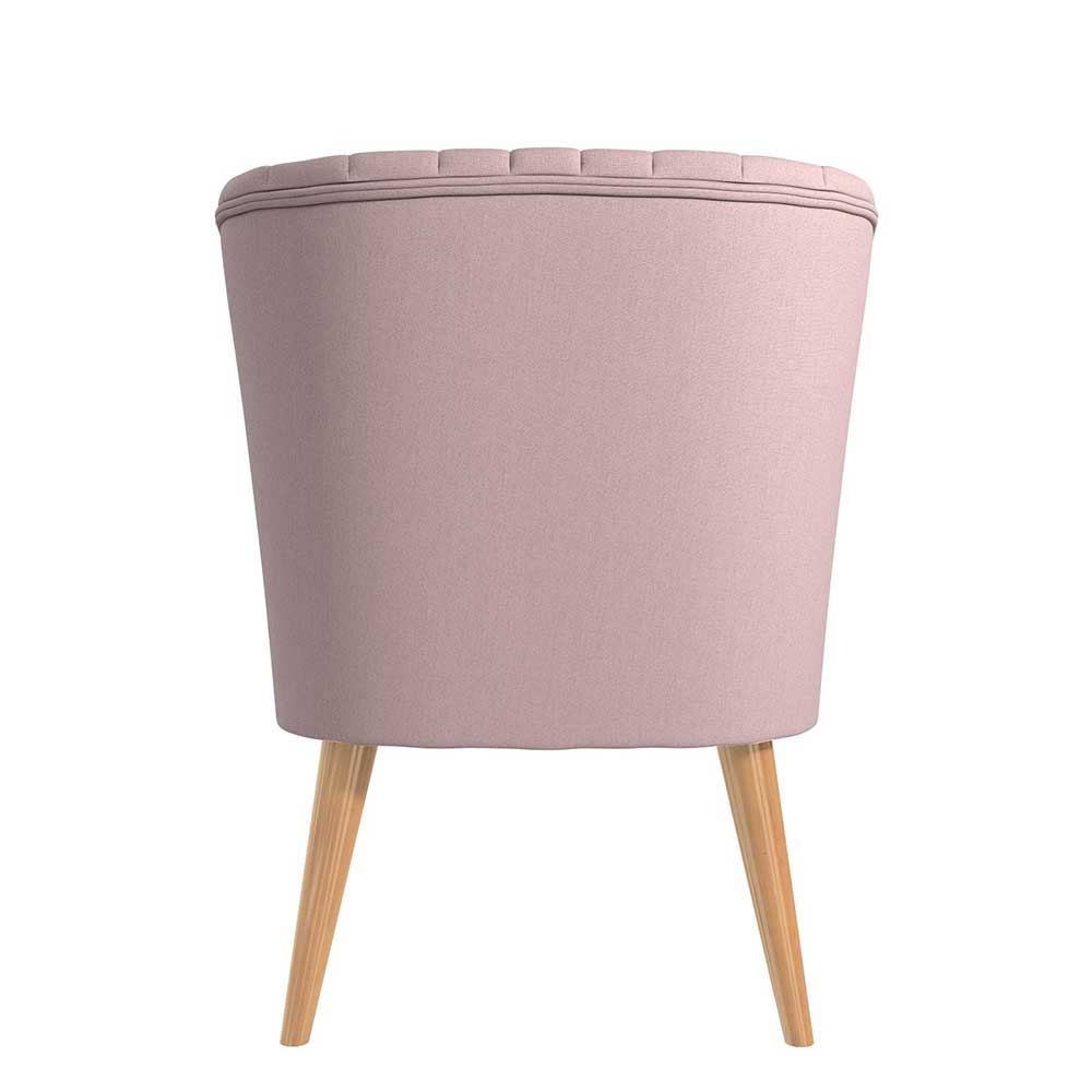 Retro Sessel in Rosa und Holz Natur - Panien