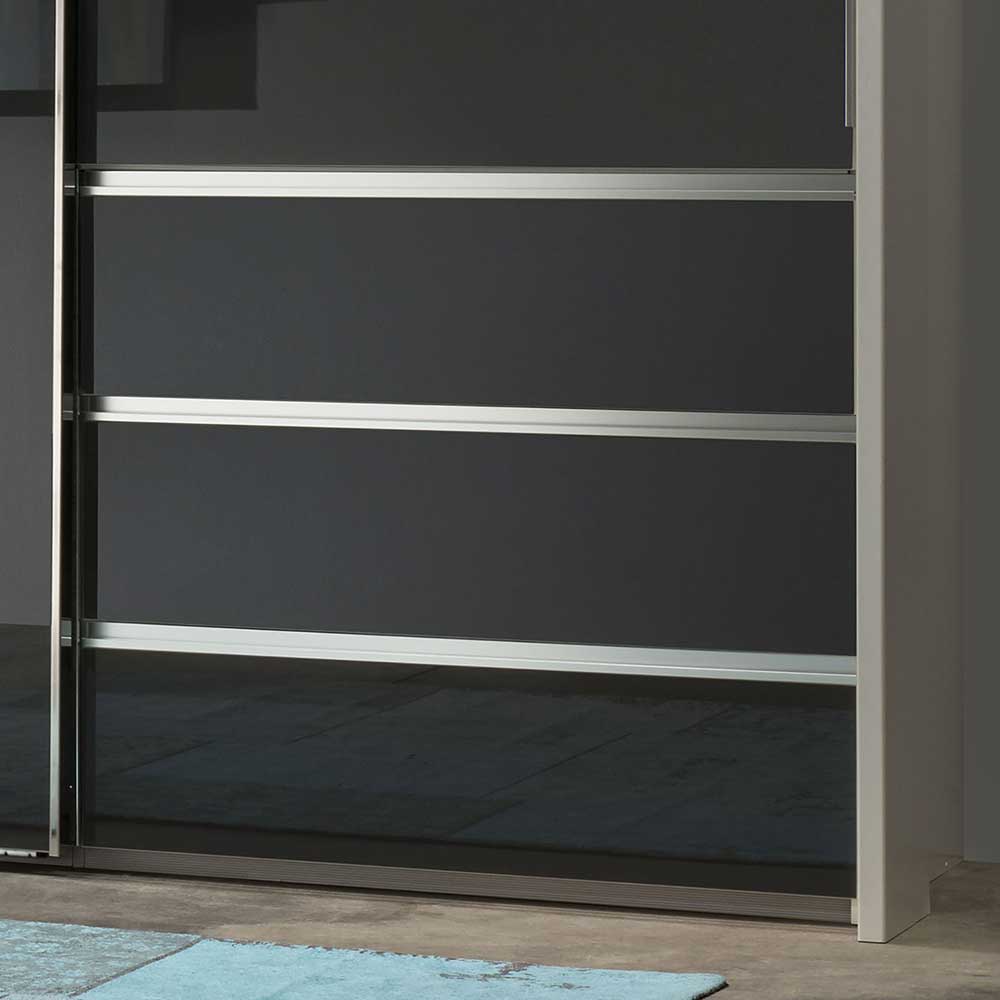 Schwebetüren Schrank mit Glasfront Anthrazit - Annone