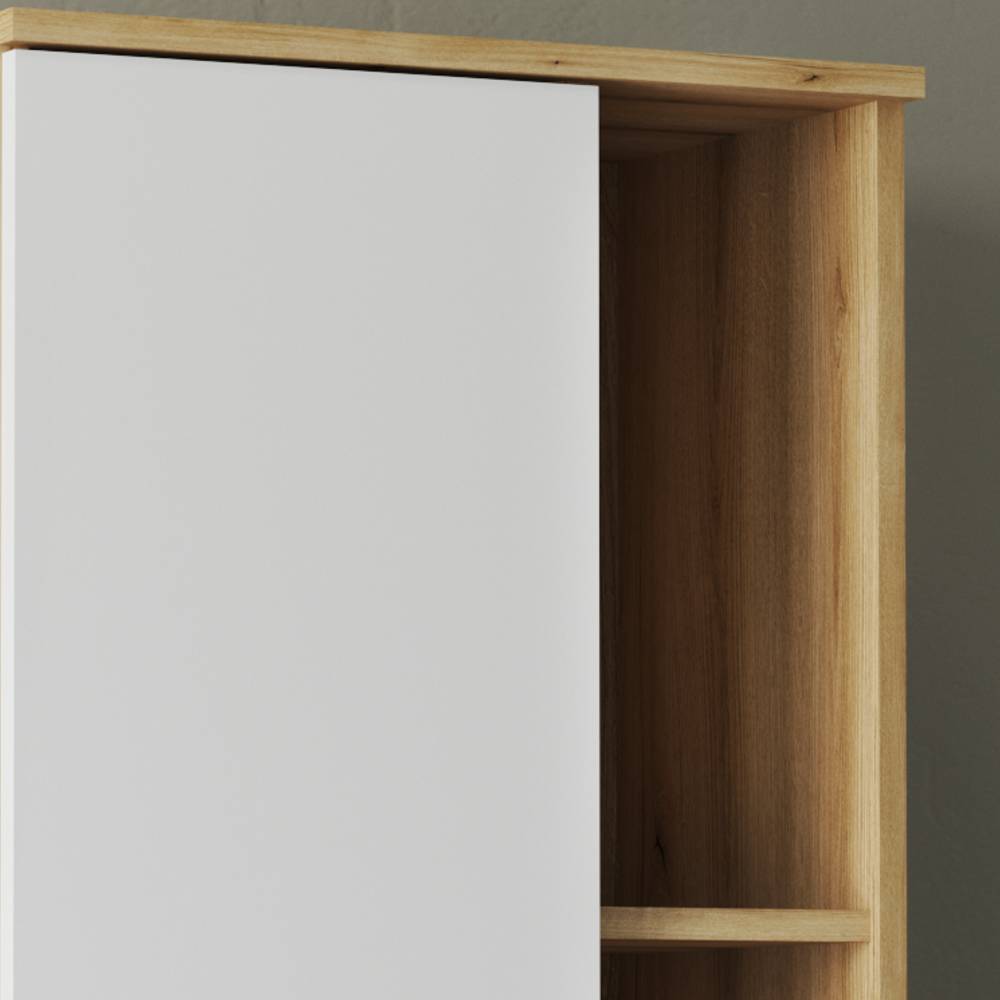 51cm breiter Bad Hochschrank in Weiß - Naviron