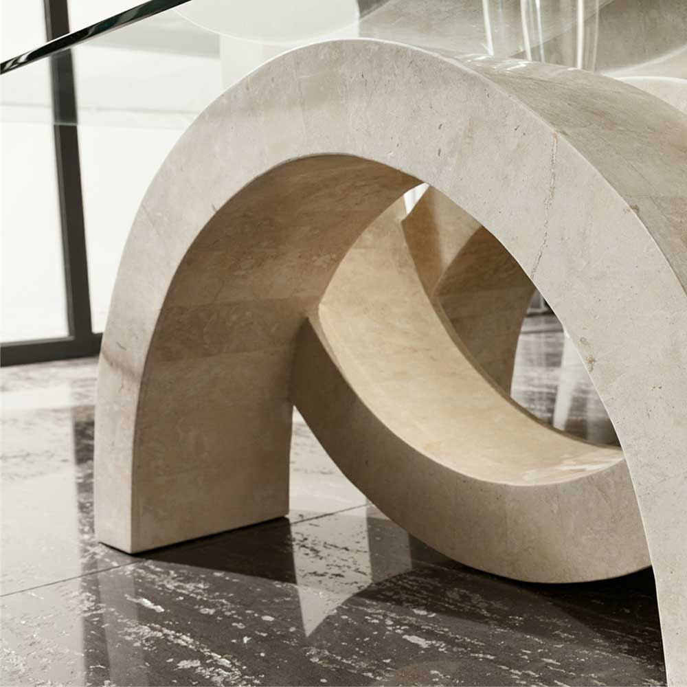 Designer Couchtisch Deliana mit Glasplatte