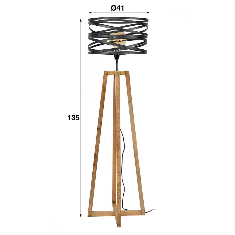 Stehleuchte mit Massivholz Bügelfuß - Unique