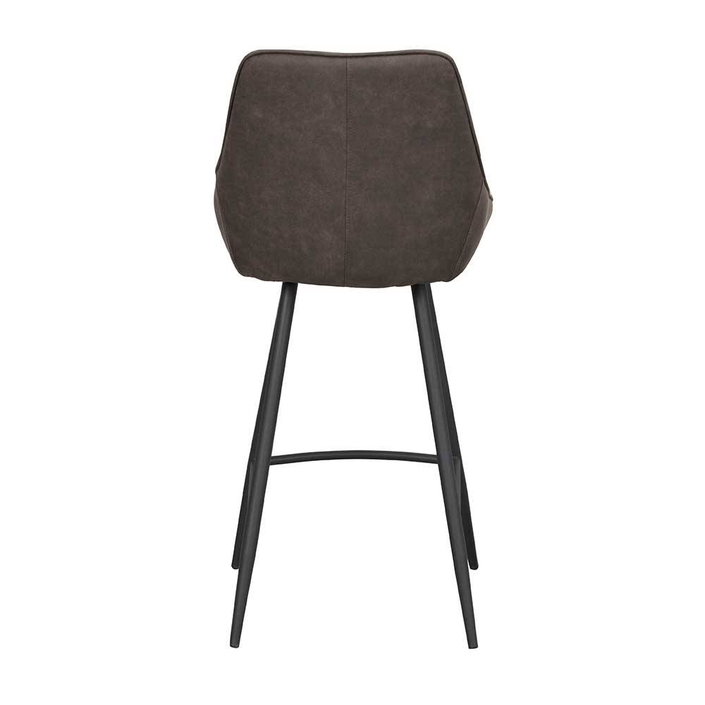 Barstühle in Dunkelgrau Microfaser - Ireen (2er Set)