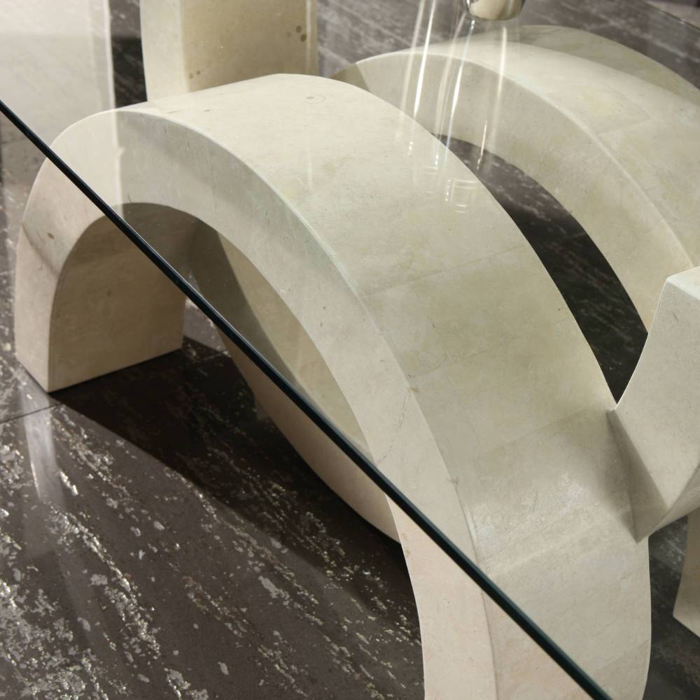 Designer Couchtisch Deliana mit Glasplatte