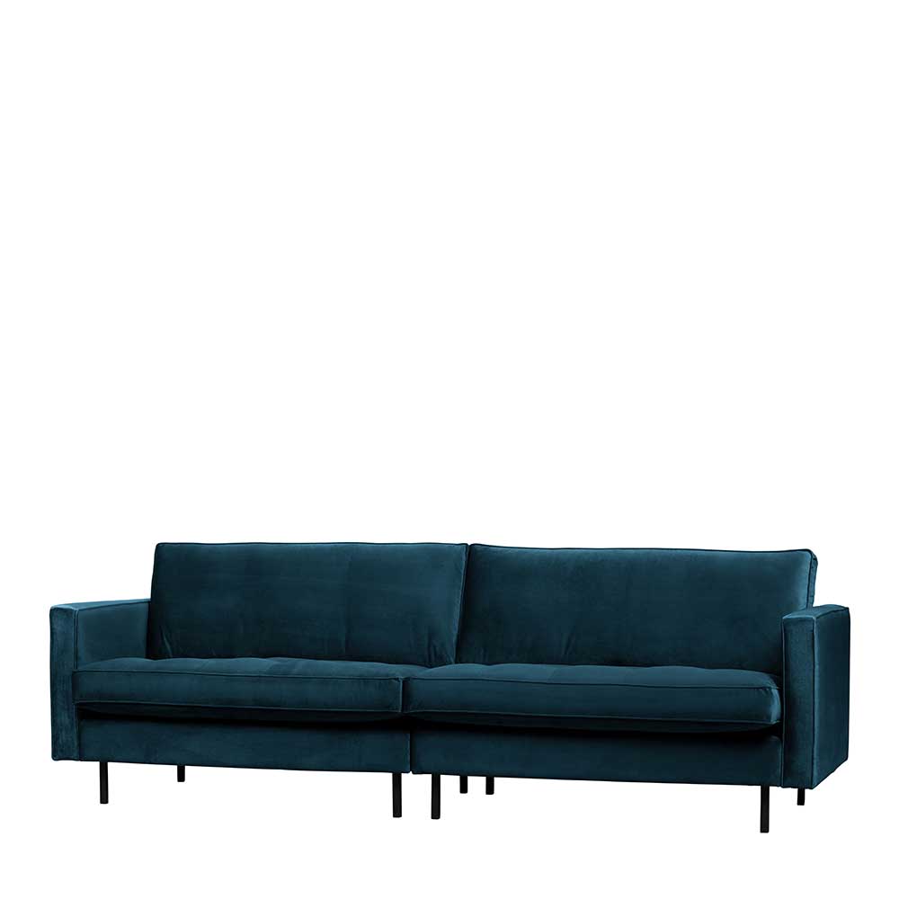 Modernes blaues Samt Sofa für das Wohnzimmer mit schlanken Beinen – Cumagon