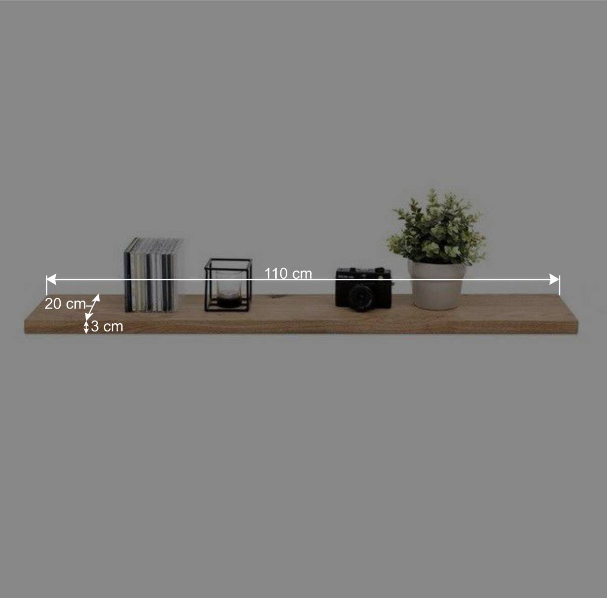 110x20 Wohnzimmer Wandboard in Eiche - Nelenia