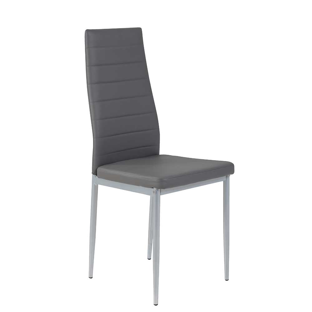 Kunstlederstühle in Grau - Efalias (2er Set)