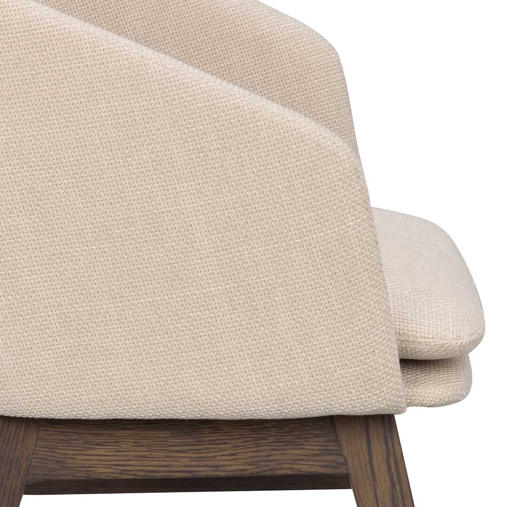 Gerundeter Polsterstuhl in Beige - Relivio (2er Set)