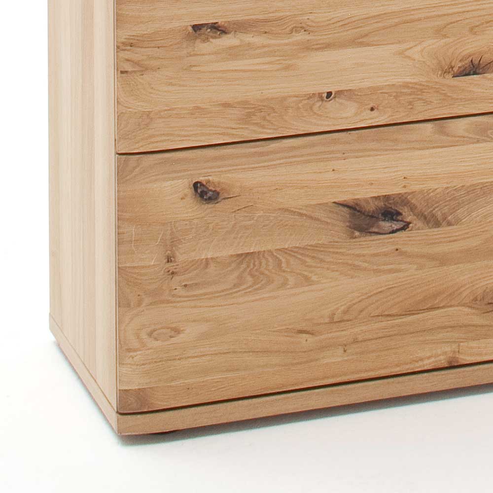 Eiche Bianco Highboard mit Glas-Einsätzen - Crokas