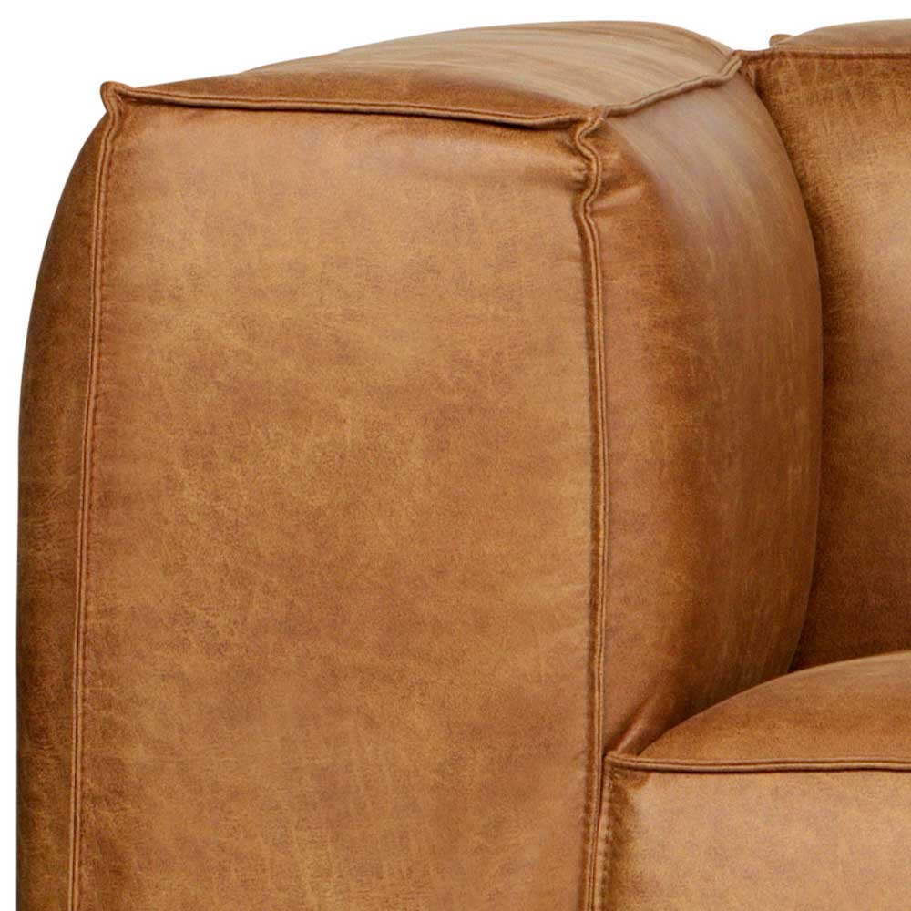 Sessel aus Recyclingleder in Braun Cognac - Baham